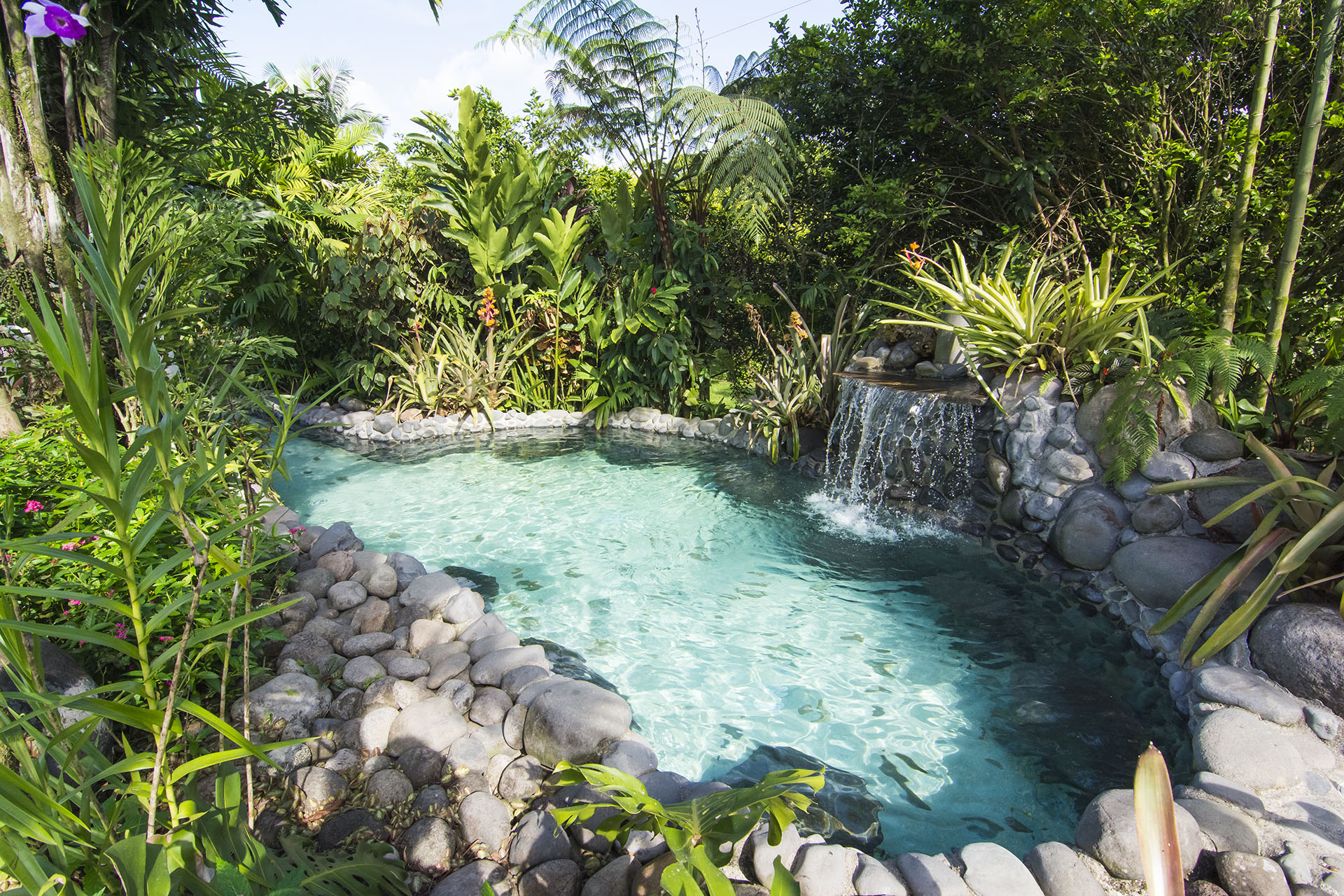 Sources thermales avec l'eau provenant du volcan Arenal